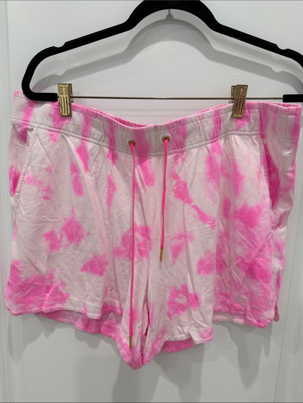Betsey Johnson Pink Tie-Dye Drawstring Lounge Shorts